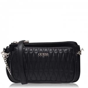 Guess Double Pouch Arie Crossbody Bag - BLACK BLA