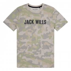 Jack Wills Camouflage T-Shirt - Marshmallow