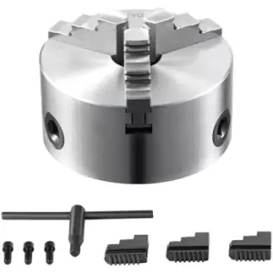 3-Jaw Lathe Chuck, 6'', Self-Centering Lathe Chuck, 0.14- 6.3 in/3.5-160 mm Clamping Range with T-key Fixing Screws Reversible Jaws, for Lathe 3D