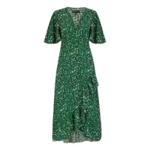 Mela London GreenLeopard Print Wrap Dress - Green