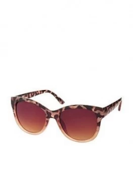 Accessorize Waverly Half Tort Wayfarer Sunglasses - Brown
