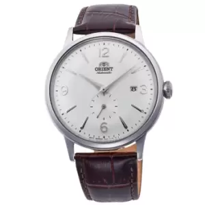 Orient Bambino Small Seconds Mechanical Silver Dial Brown Leather Strap Mens Watch RA-AP0002S10B