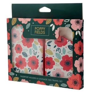 Poppy Fields Passport Holder and Luggage Tag Set