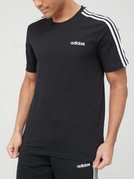 Adidas Essential 3-stripe T-Shirt, Black, Size XL, Men