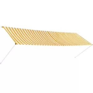 Retractable Awning 400x150cm Yellow and White Vidaxl Yellow