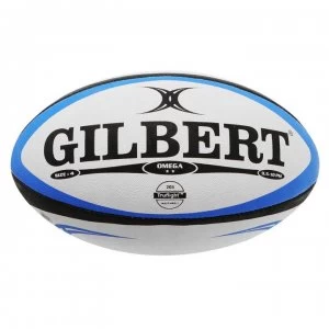 Gilbert Omega Rugby Ball - White/Blue