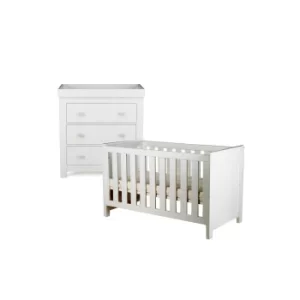 Aylesbury White 2 Piece Set Dresser and Cot Bed Furniture Set