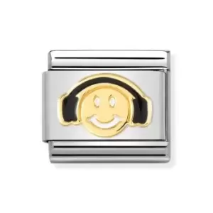Nomination Classic Gold Smile with Headphones Charm