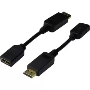 Digitus AK-340408-001-S DisplayPort / HDMI Adapter [1x DisplayPort plug - 1x HDMI socket] Black 15.00 cm