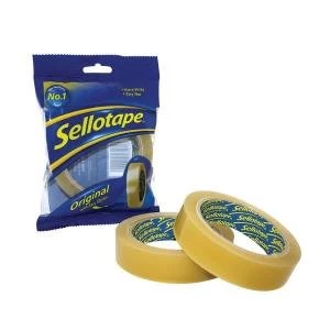 Sellotape Original Large 24mm x 66m Golden Non Static Easy Tear Tape