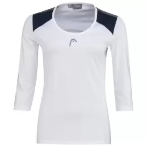 Head Club three quarterSleeve T Shirt Womens - White
