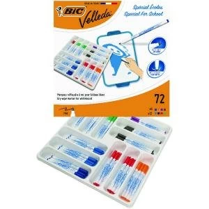 Bic Velleda 1721 Drywipe Marker Fine Tip Assorted Pack of 72 875790