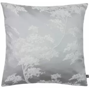Ashley Wilde Japonica Botanical Jacquard Cushion Cover, Silver, 50 x 50 Cm