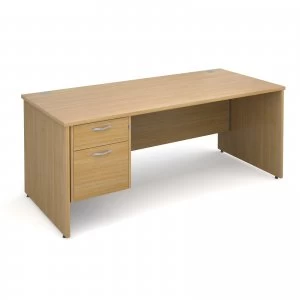 Maestro 25 PL Straight Desk With 2 Drawer Pedestal 1800mm - OAK Panel