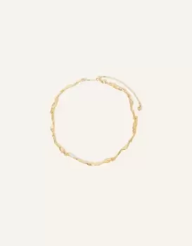 Accessorize Womens 14ct Gold-Plated Molten Station Necklace