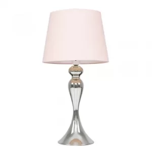 Faulkner Chrome Touch Table Lamp with Blush Pink Aspen Shade