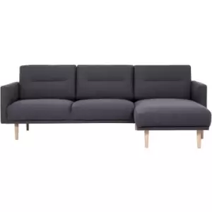 Furniture To Go - Larvik Chaiselongue Sofa (RH) - Anthracite, Oak Legs - Soul Anthracite, Oak Legs