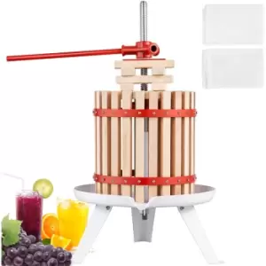 Fruit Wine Press, 1.6 Gallon/6L, Solid Wood Basket with 6 Blocks, Manual Juice Maker, Cider Apple Grape Tincture Vegetables Honey Olive Oil Making