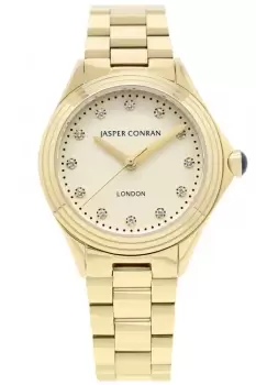 Ladies Jasper Conran London 32mm Watch with a Champagne Dial and a Gold Metal bracelet J1B1320111