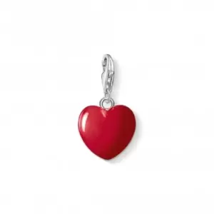 Sterling Silver Enamel Red Heart Charm 0016-007-10