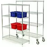 Slingsby Wire Shelving Kit 1219 x 610 x 1590mm Bright Chrome