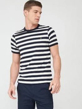Farah Belgrove Stripe T-Shirt - Navy