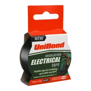 Unibond Electrical Tape Black 19x10m