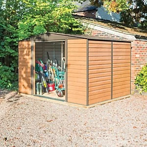Rowlinson Woodvale Metal Apex Shed with Floor 10 x 8 ft