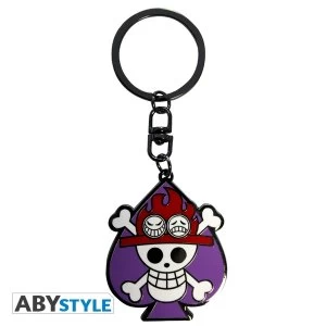 One Piece - Skull Ace Metal Keyring