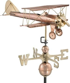 Espira Bi Plane Cottage Copper Weathervane - wilko - Garden & Outdoor