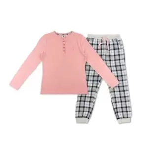 SoulCal 3 Piece Flannel Pyjama Set Ladies - Pink