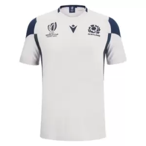 Macron Scotland Rugby Training T-Shirt 2023 2024 Adults - White
