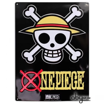 One Piece - Skull - Luffy (28 x 38cm) With Hook Metal Plate