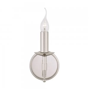 1 Light Indoor Candle Wall Light Polished Nickel Plate, E14