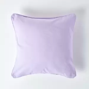 Cotton Plain Mauve Cushion Cover, 30 x 30cm - Purple - Homescapes
