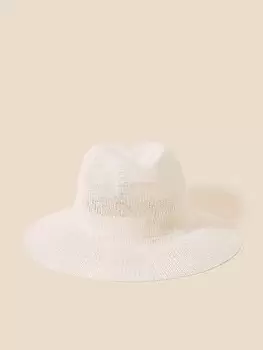 Accessorize Packable Fedora Hat, Cream, Size M/L, Women