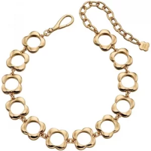 Ladies Orla Kiely Gold Plated Open Flower Choker Necklace