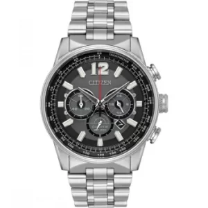 Mens Citizen Eco-drive Nighthawk Chronograph Stainless Steel Watch