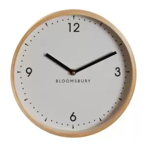 25cm Circular Natural Wood Wall Clock