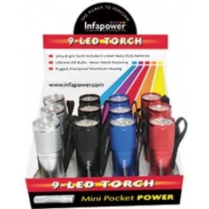 Infapower F006 9-LED Mini Pocket Power Torch (Pack of 12)
