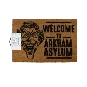 Batman Official The Joker Welcome To Arkham Door Mat (One Size) (Brown)