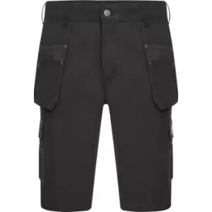 JCB Mens Trade Hybrid Stretch Shorts 38" in Black Cotton/Polyester