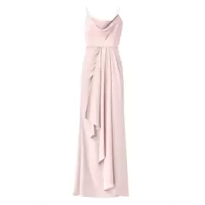 Adrianna Papell Satin Crepe Cowl Neck Gown - Pink