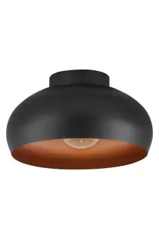 Mogano 2 Domed Copper Semi- Flush Ceiling Light