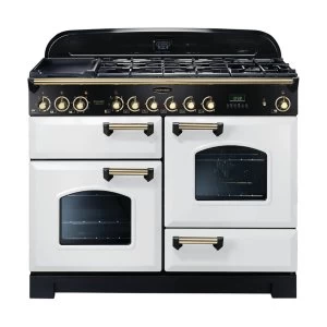 Rangemaster 112940 CDL110DFFWH-B Classic Deluxe 110cm Dual Fuel Cooker in White-C