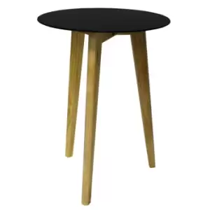 Techstyle Luna Retro Solid Wood Tripod Leg And Round Glass End / Side Table Natural / Tinted