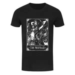 Deadly Tarot Mens The Mermaid Heather T-Shirt (M) (Black/White)