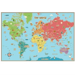 Fine Decor Fine Decor Kids Dry-Erase World Map Wall Decal