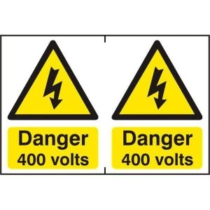 ASEC Danger 400 Volts 200mm x 300mm PVC Self Adhesive Sign