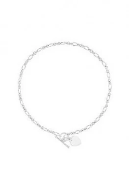 Simply Silver Belcher T-Bar Heart Necklace